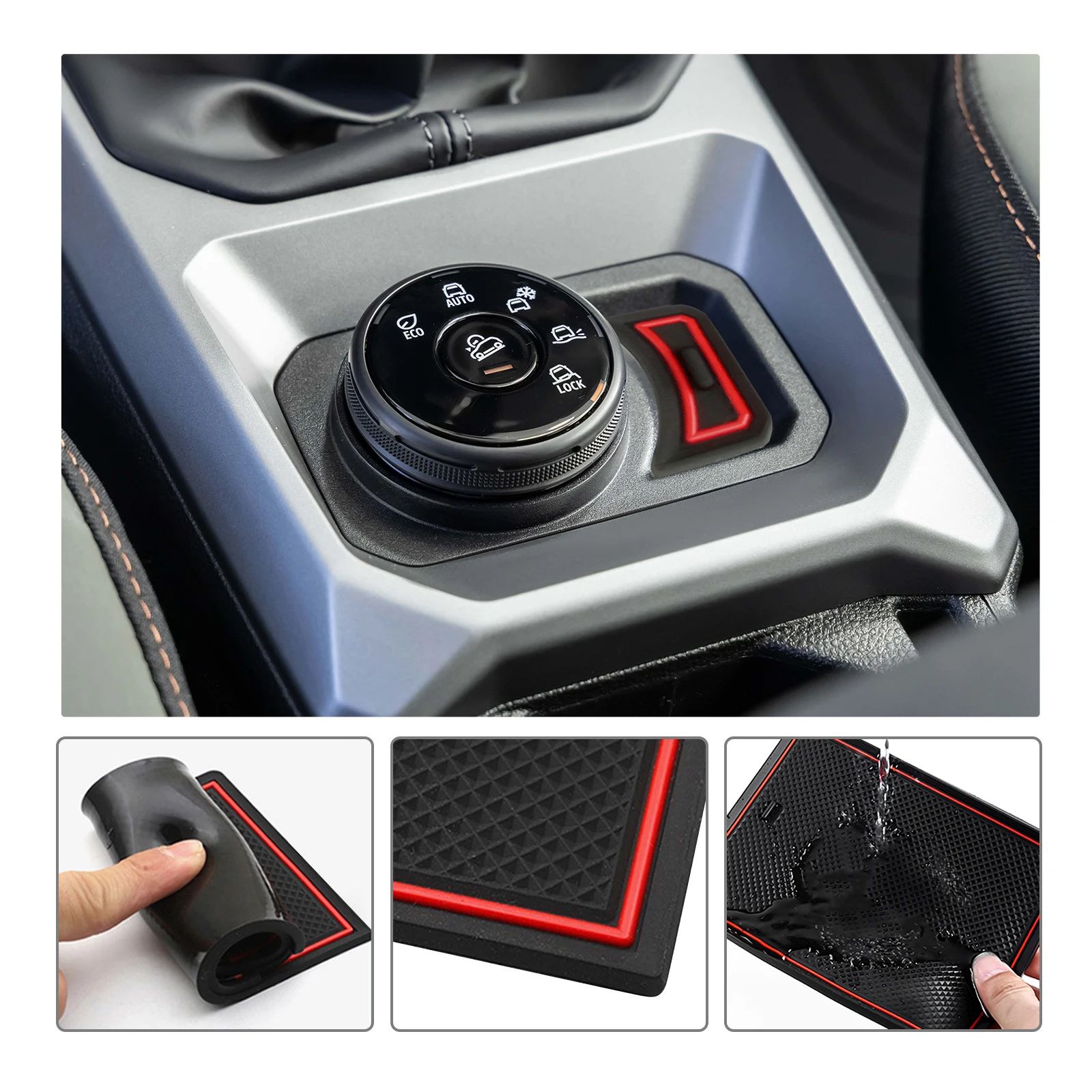 LFOTPP Car Door Groove Mat for Dacia Duster 3 2024 2025 Anti-Slip Door Gate Slot Pats Auto Interior Dacia Duster 3 Accessories