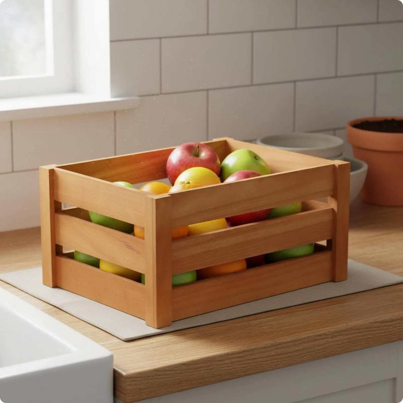 Wooden Storage Crate Multi-Use Plant Holder Crate Nesting Wooden Crates Stackable Wood Display Boxes Long-Lasting for Home