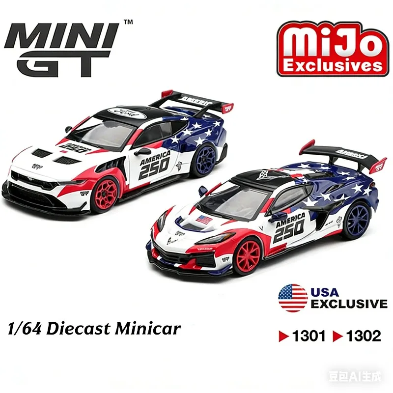 

Модель автомобиля MINI GT 1:64 Ford Mustang из литого пластика, имитация сплава, коллекционная игрушка для мальчиков, подарок на праздник, предмет декора.