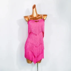2024 Latin Dance Dress Sexy Women Competition Prom Costume Practice Tassel Clothes Girl Party Dancewear Cocktail Skirt