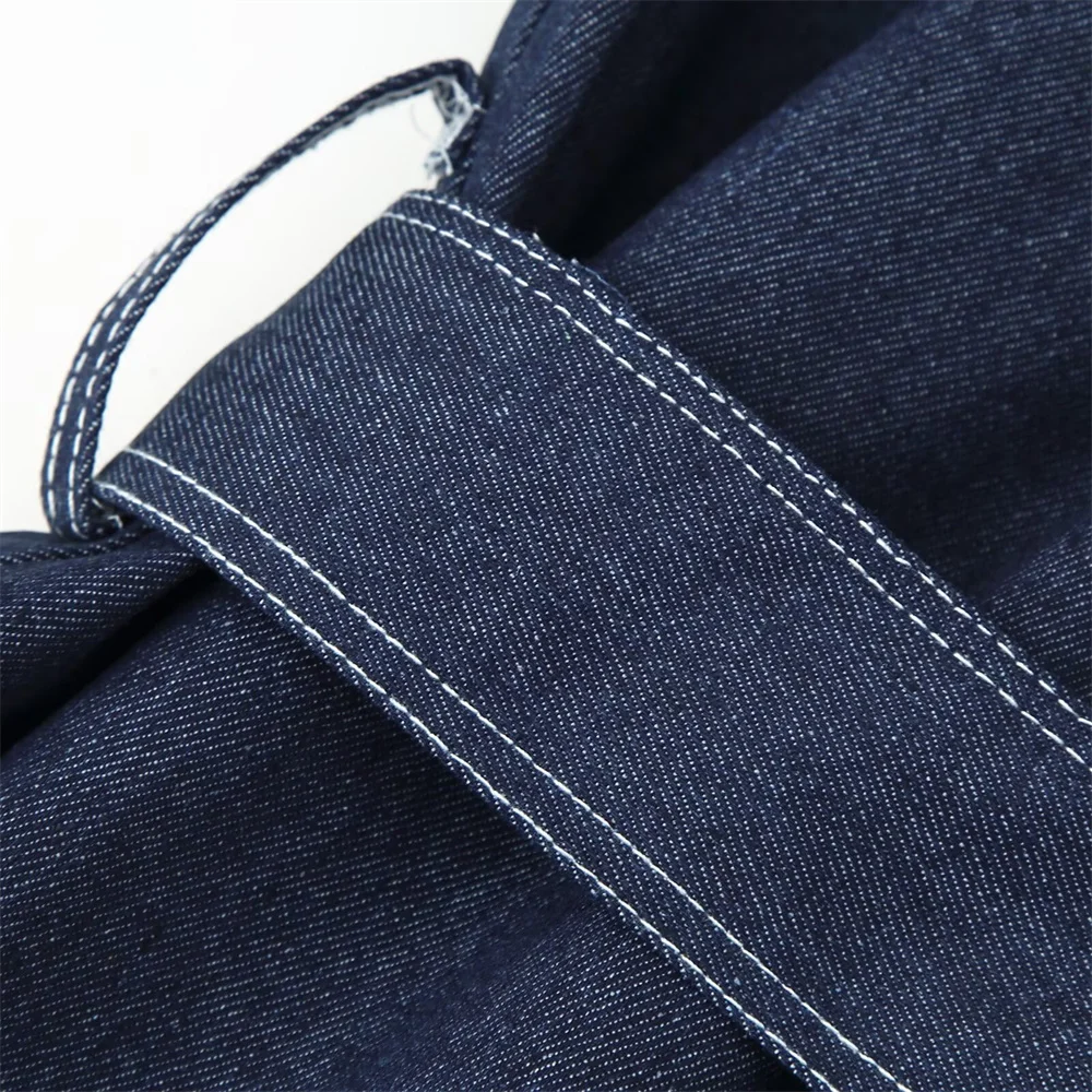 Jaket Koboi Wanita Kerah Single-Breasted Lengan Panjang Musim Semi/Panas Produk Baru Pakaian Kasual Wanita