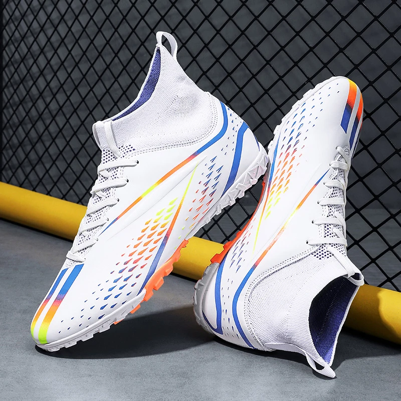 Men Football Boots Sport Training Match Outdoor Soccer Shoes Long Spikes FG/TF Boys Non Slip Cleats Indoor Futsal Comfortable