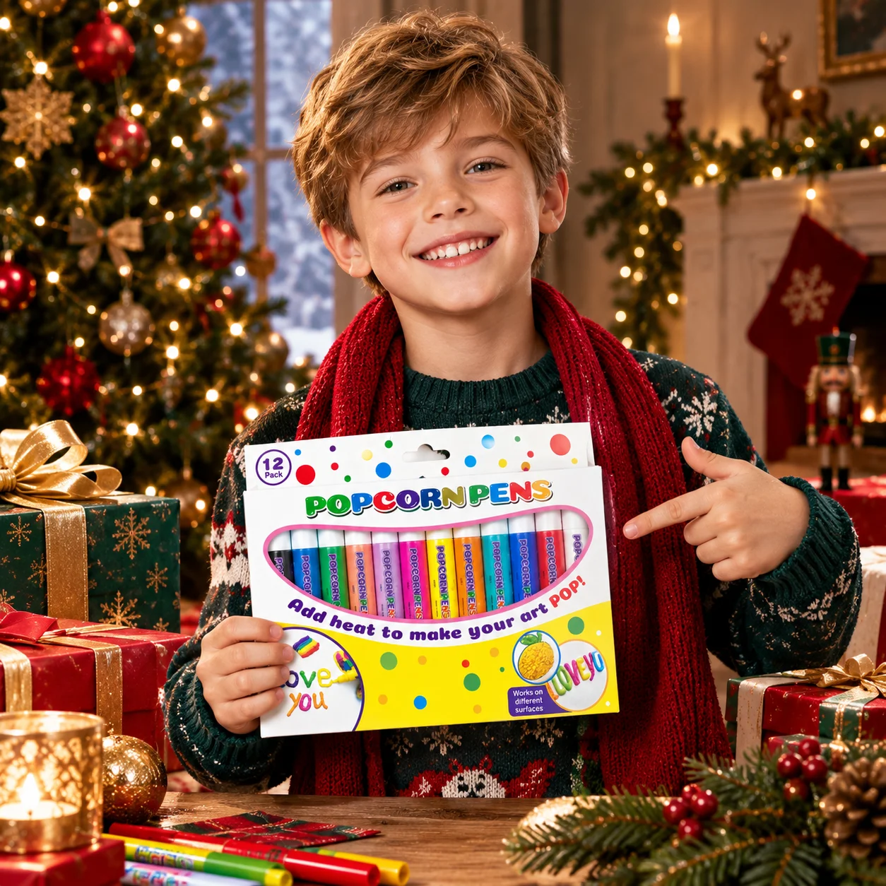 12 Colors Popcorn Pens Heat Activated Puffy Bubble Popcorn Drawing Pen DIY Art Activity Children Christmas Presents Bubble Pen