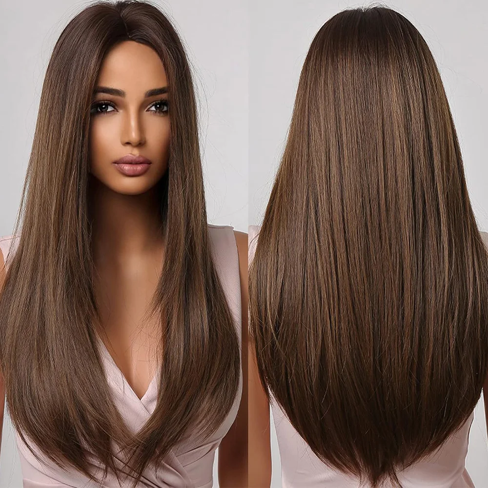 

40 Inches Chocolate Brown Bone Straight 220 Density Wig 13x4 Lace Front Wigs 13x6 HD Lace Frontal 100% Human Hair Wigs for Women