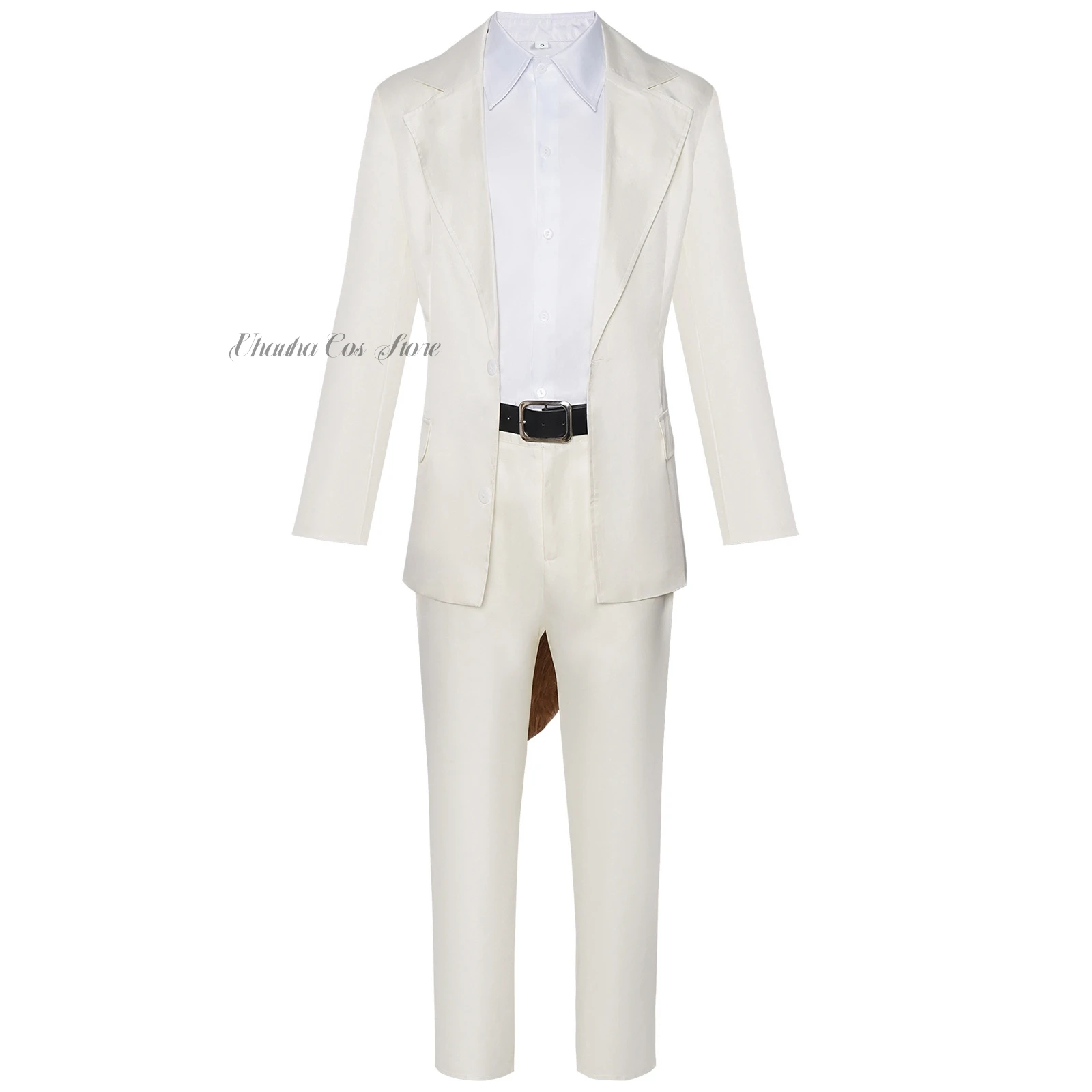 هالوين باد وولف تأثيري الرجال زي الذئب هود/ذيل الذئب مجموعة كاملة ملحق هالوين تمويه الدعاوى الأبيض للجنسين الزي