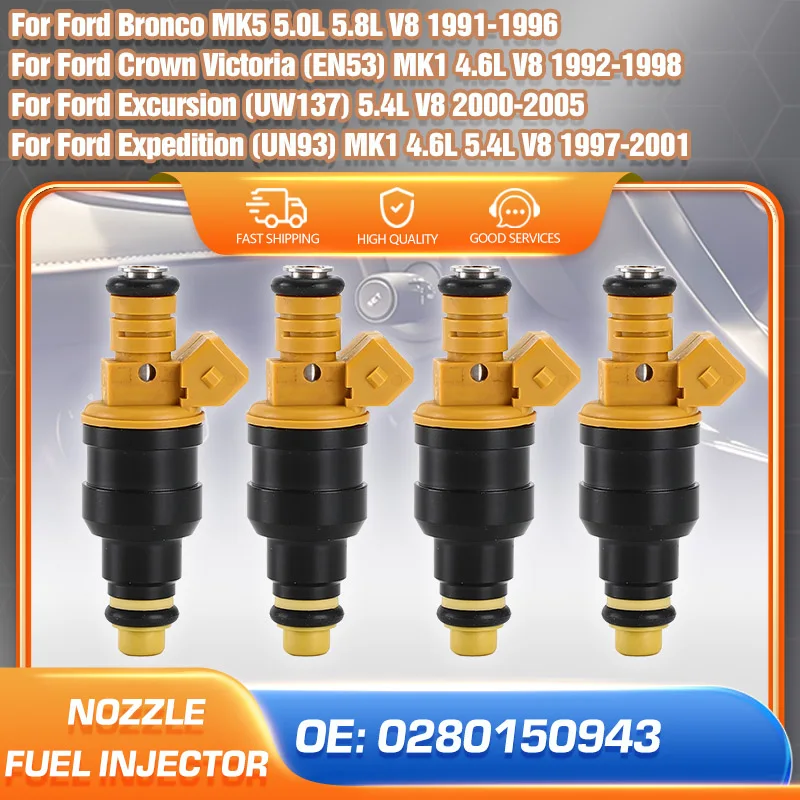 

Fuel Injector Nozzle For Ford Crown Victoria 1992-1998 Ford Expedition 1997-2001 Ford Bronco 1991-1996 Ford Excursion 2000-2005
