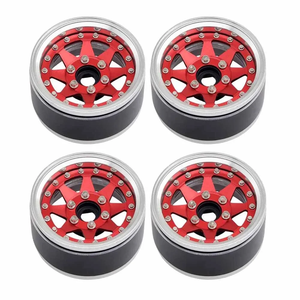 

4PCS Aluminum 1.9 Inch Beadlock Wheels Rim Adjustable Offset Wheel Hub for 1/10 RC Crawler Car TRX4 TRX6 SCX10 GEN7 8 D90