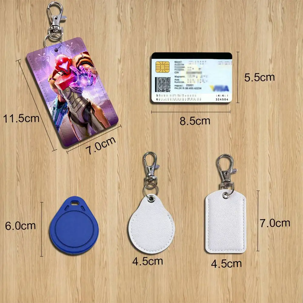 Zero Suit Samus Metroid Samus Aran Holder For Bank Business Work Card Holder Student Card Case Bus Card Keychain