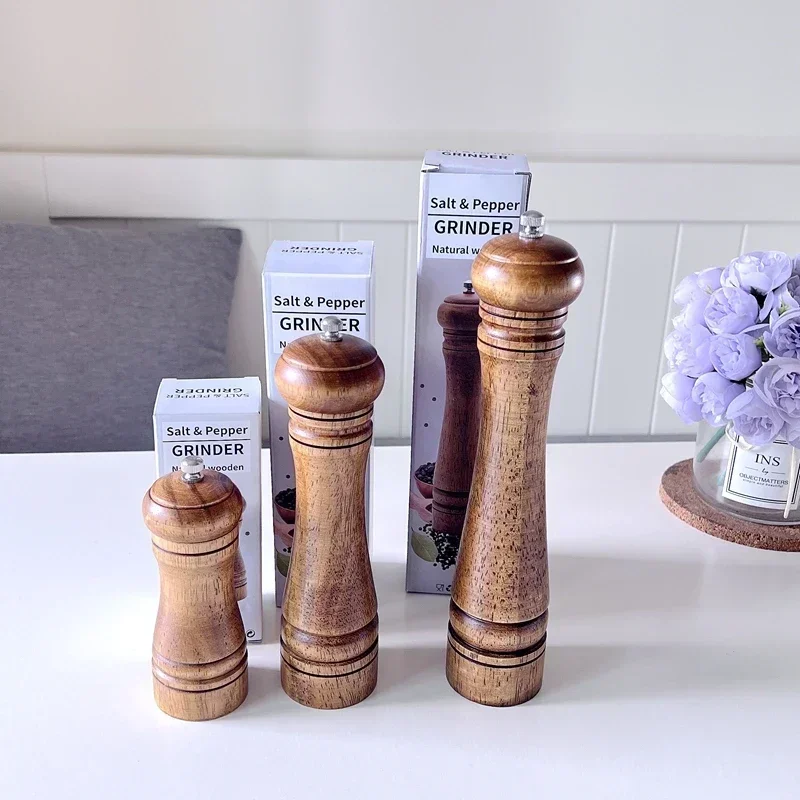 Export order, solid wood pepper grinder, manual grinding pepper, sea salt, pepper ceramic core grinding