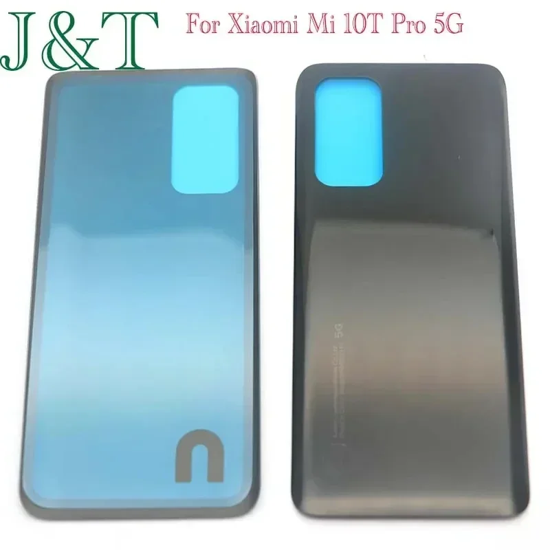 New For Xiaomi Mi 10T Pro 5G Battery Back Cover 3D Glass Panel For Mi 10T Rear Door Housing Case Chassis Add Adhesive Replace