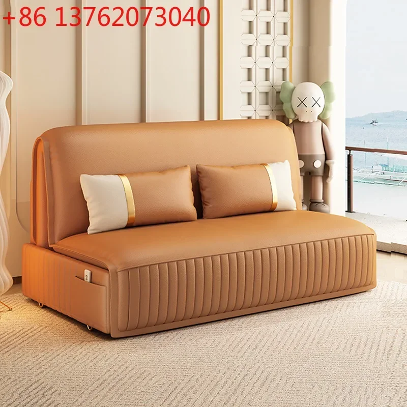 

Sofa bed Electric folding dual-purpose multi-functional sofa Small apartment double single retractable bed