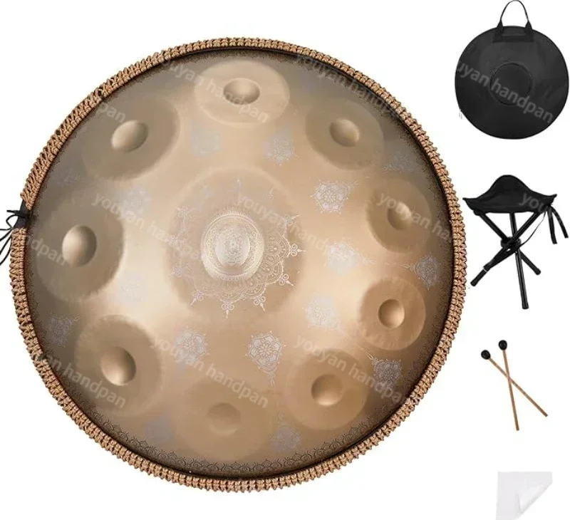 

432Hz engraved handpan drum 22 inch D minor blue steel tongue drum yoga meditation therapy music drum percussion instrument