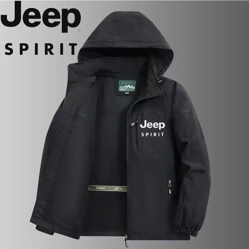 

JEEP2026 high-quality men's jacket, outdoor work jacket, spring and autumn coat, multi-pocket windproof and waterproof, large-si