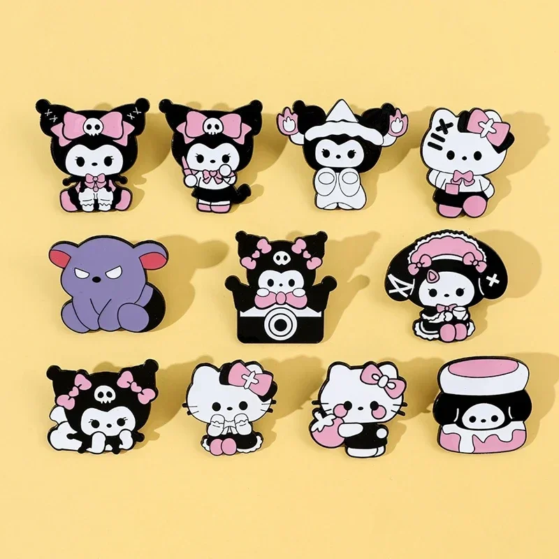 

Japanese Cute Soft Cute Sanrio Metal Badges KT Cat Kuromi Alloy Brooch Clothes Bag Accessories Scarf DIY Badge backpack Pins