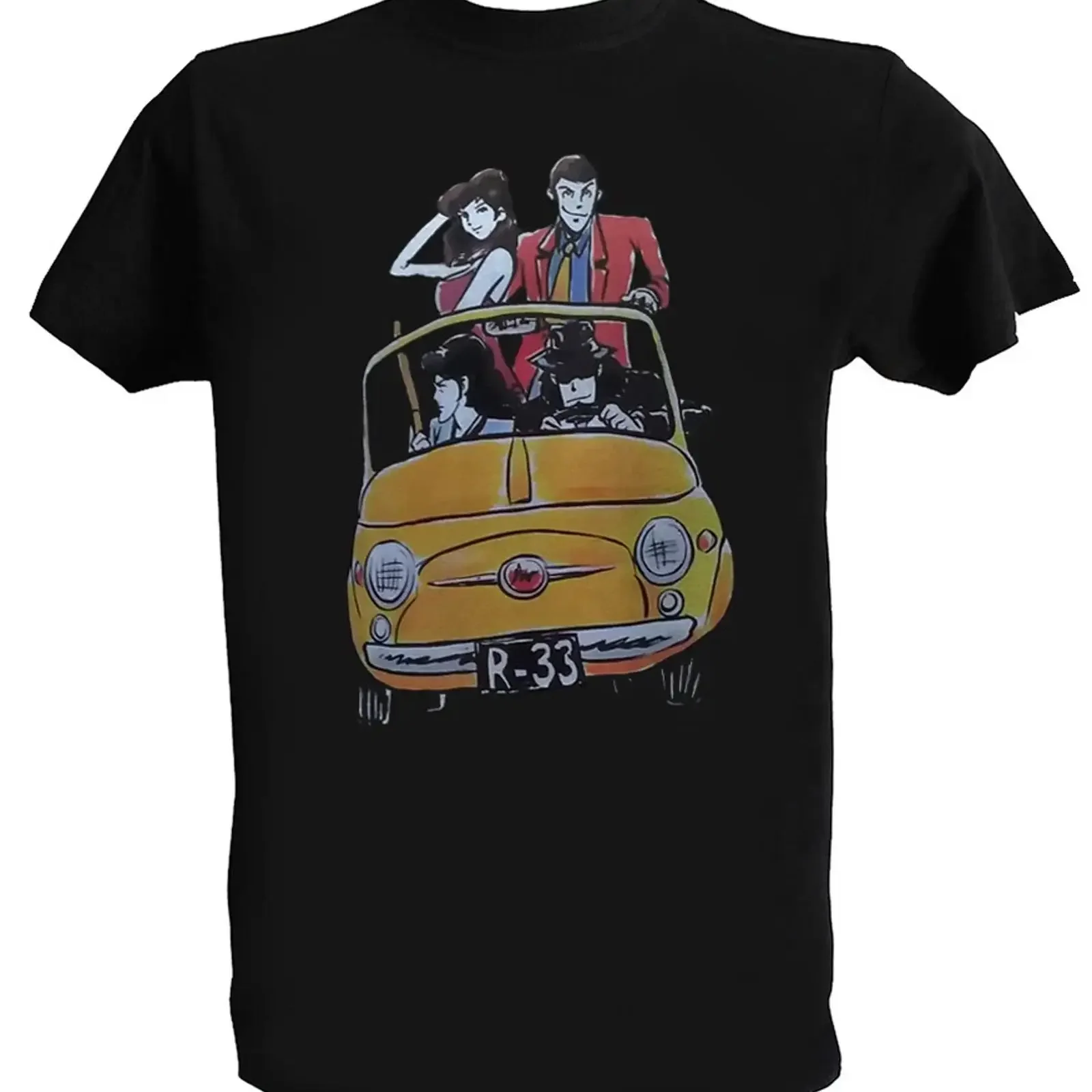 T shirt Lupin III Jigen Goemon Margot Maglietta Cartoni Animati Anni 90 vintage Washed Unisex Stylish streetwear