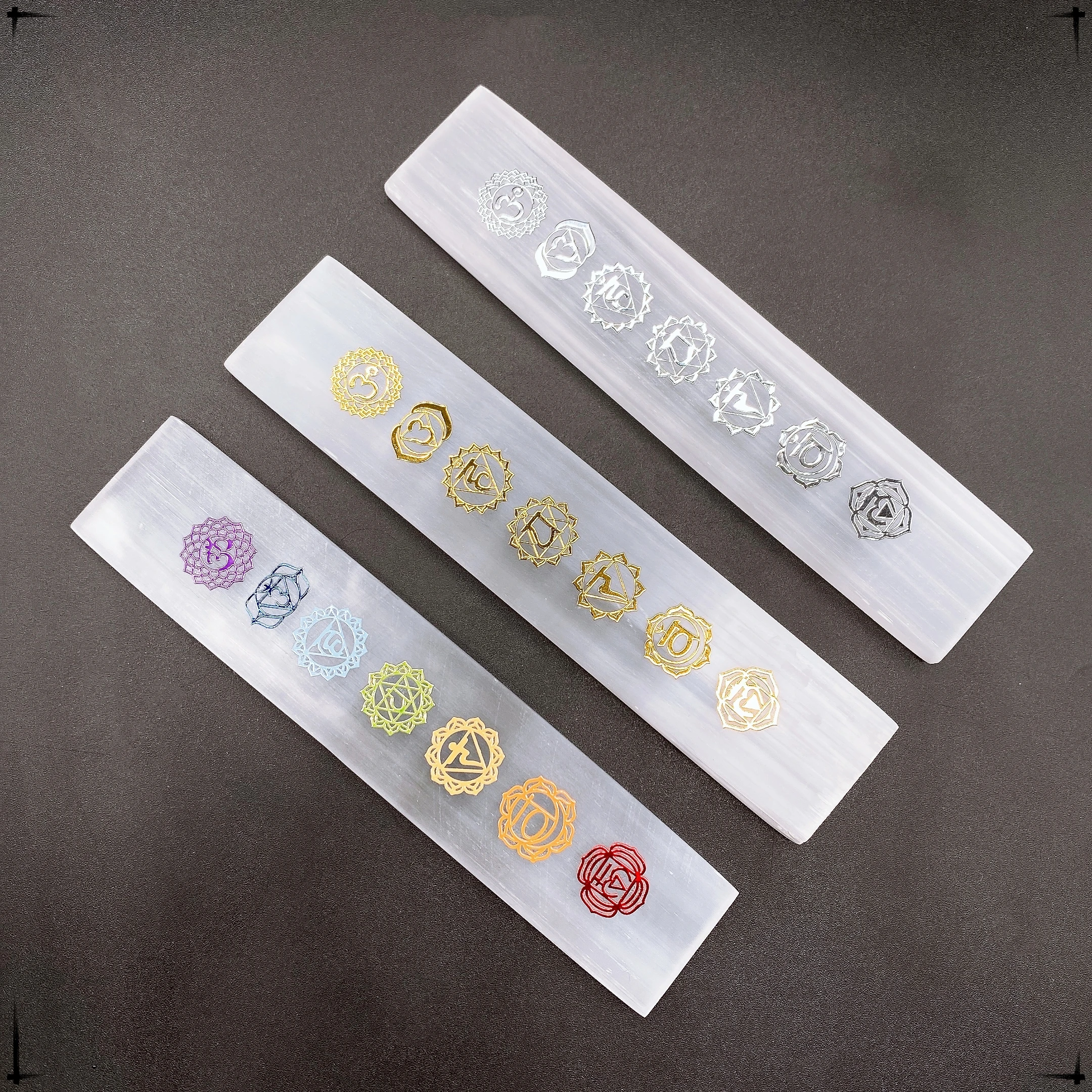 150MM Natural 7 Chakra Selenite Plate Chakra White Gypsum Plate Healing Stone Charging Mineral Mineral Specimen Home Decor Gift
