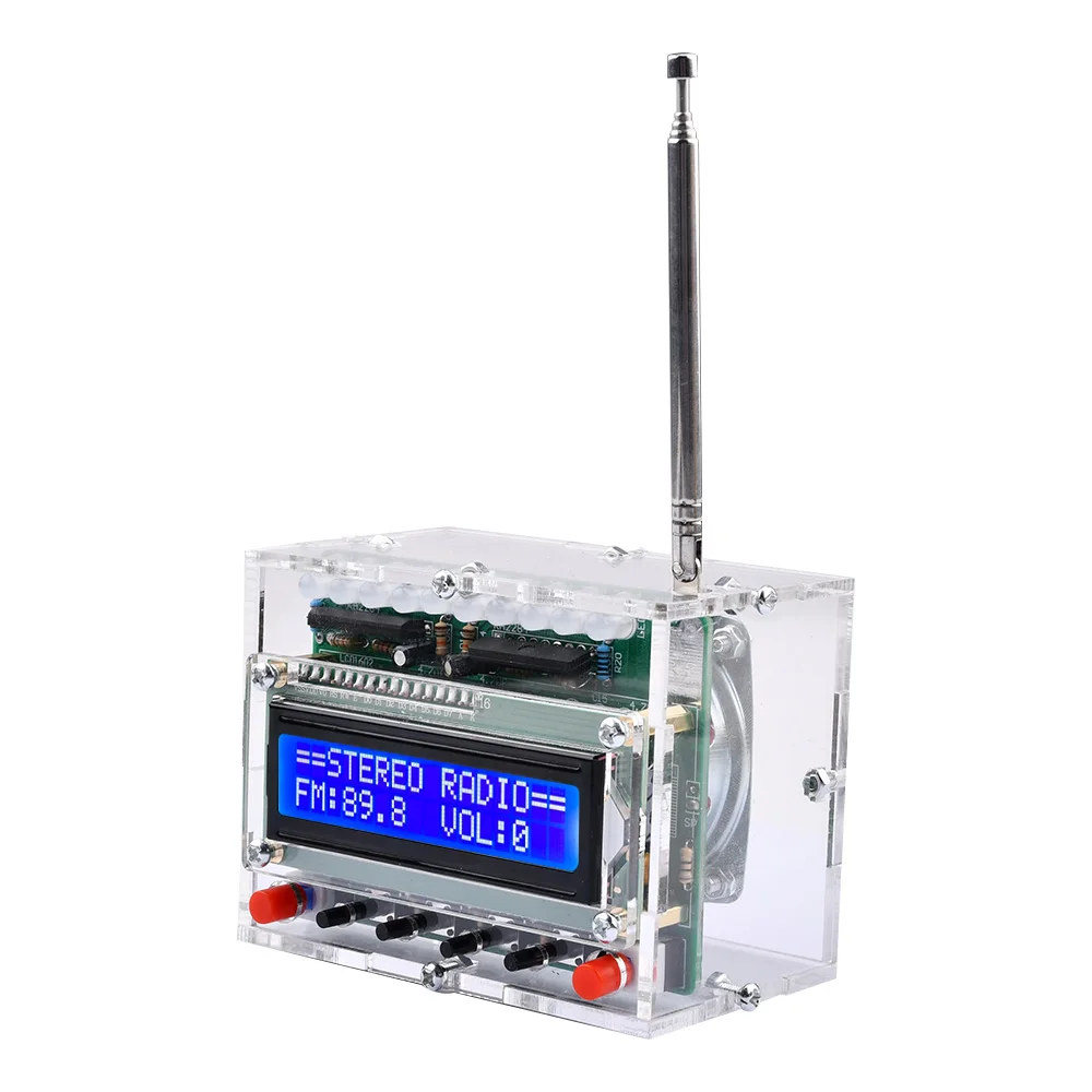 DIY Radio Elektroniczny Zestaw RDA5807 Cyfrowy odbiornik radiowy FM 87-108MHZ Komponent lutowania Projekt Praktyka migające światło LED