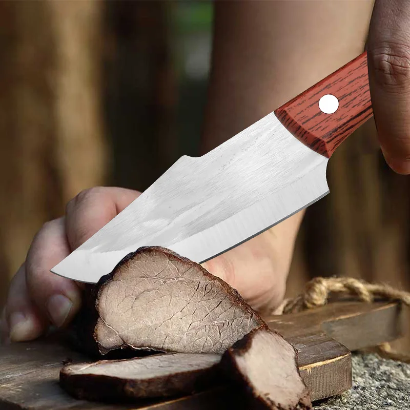 Stainless Steel Boning Knife Hand-forged Kitchen Butcher Meat Cleaver with Cover Plastic Handle Professional Cooking Knife