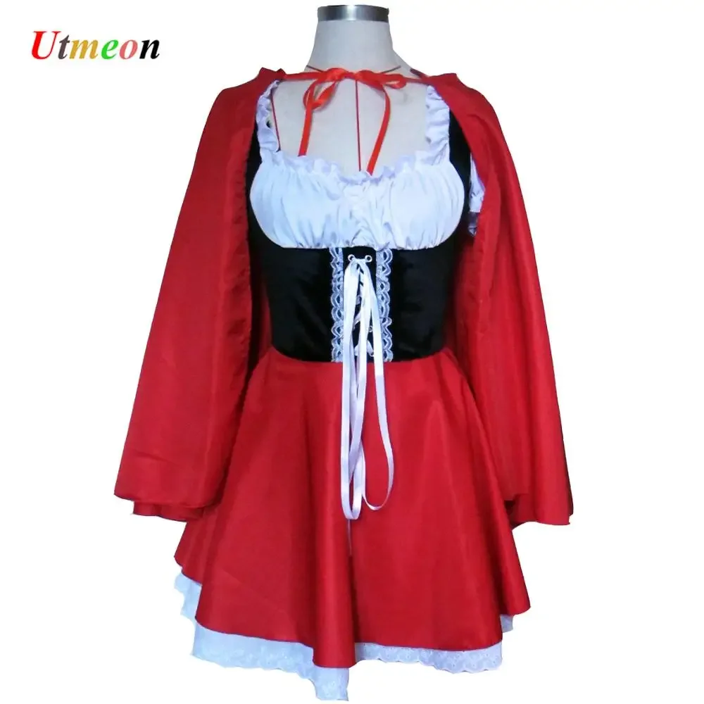 S-6XL Disfraces de Halloween para mujer, Cosplay, vestido con capucha de montar pequeño rojo, disfraz de mujer, disfraces femeninos adultos