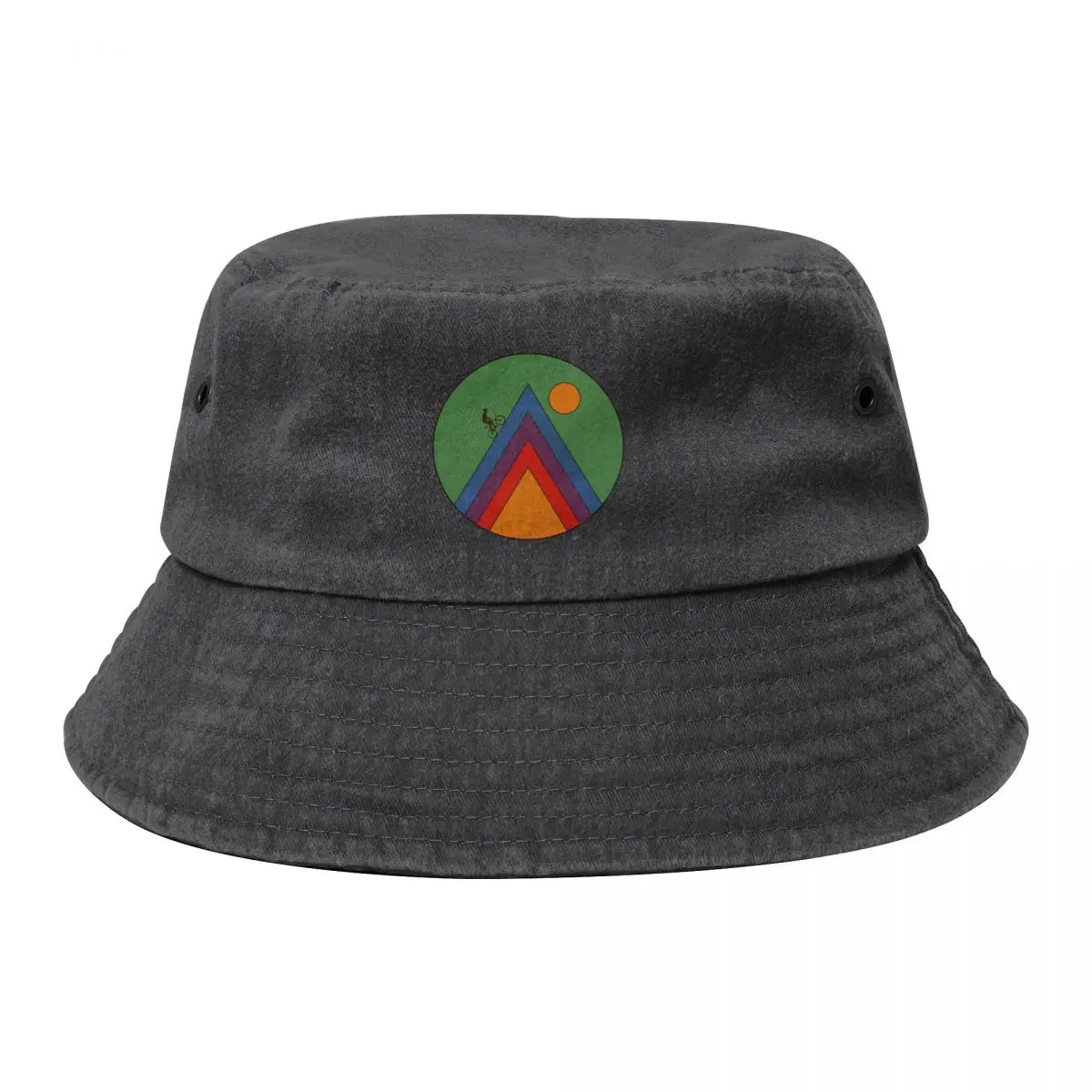 

Cycling, biking, MTB love! (on black) Bucket Hat Golf hiking hat derby hat Woman Hats Men's