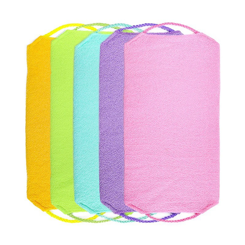 Exfoliating Rubbing Bath Towel Washcloth Elastic Shower Body Scrub Cleaning Massage Bath Towel Strap Body Washing Clean Towel