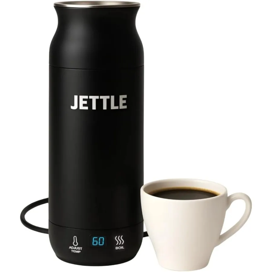 

Портативный электрический чайник для путешествий — водонагреватель из нержавеющей стали со светодиодным дисплеем контроля температуры — автоматическое отключение —