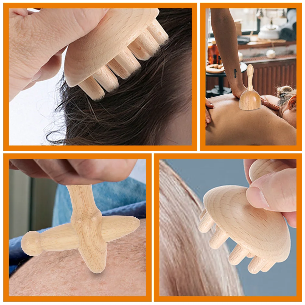 

1 Set Wooden Massage Tool Massager For Neck Shoulder Back Head Home Travel Use Body Relaxing Kit Wave Handle Muscle Relief Stick