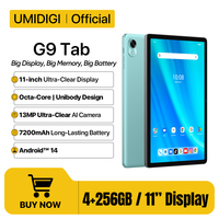 UMIDIGI G9 Tab Android 14 T606 8-Core 4GB 256GB 11” HD IPS 13MP+8MP 7200mAh Mega Battery 18W Charging SIM Card Android Tablet