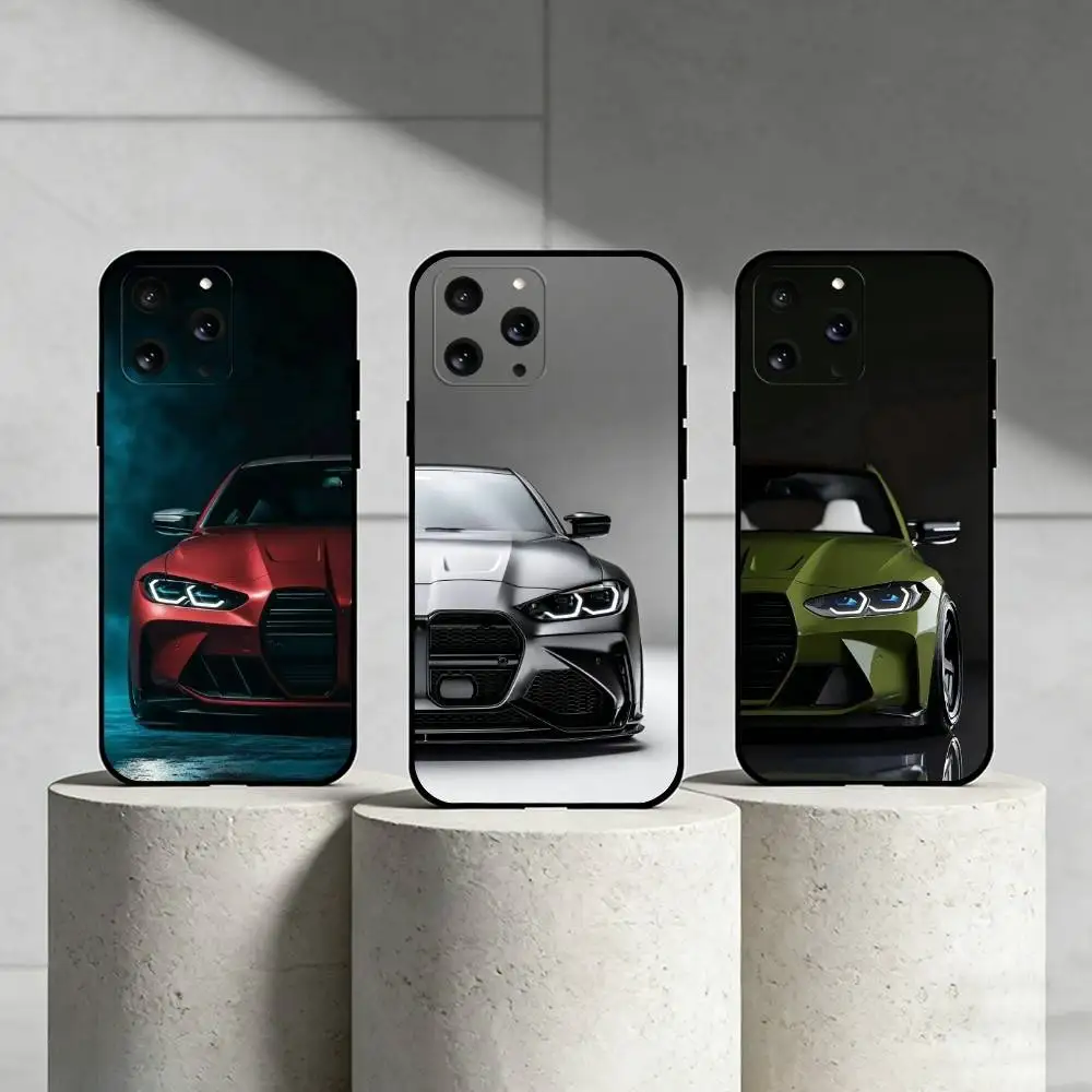 

R-Racing car Phone Case For iPhone 17,16,15,14,13,12,11 Plus,Pro Max,SE4Soft Silicone Black Cover
