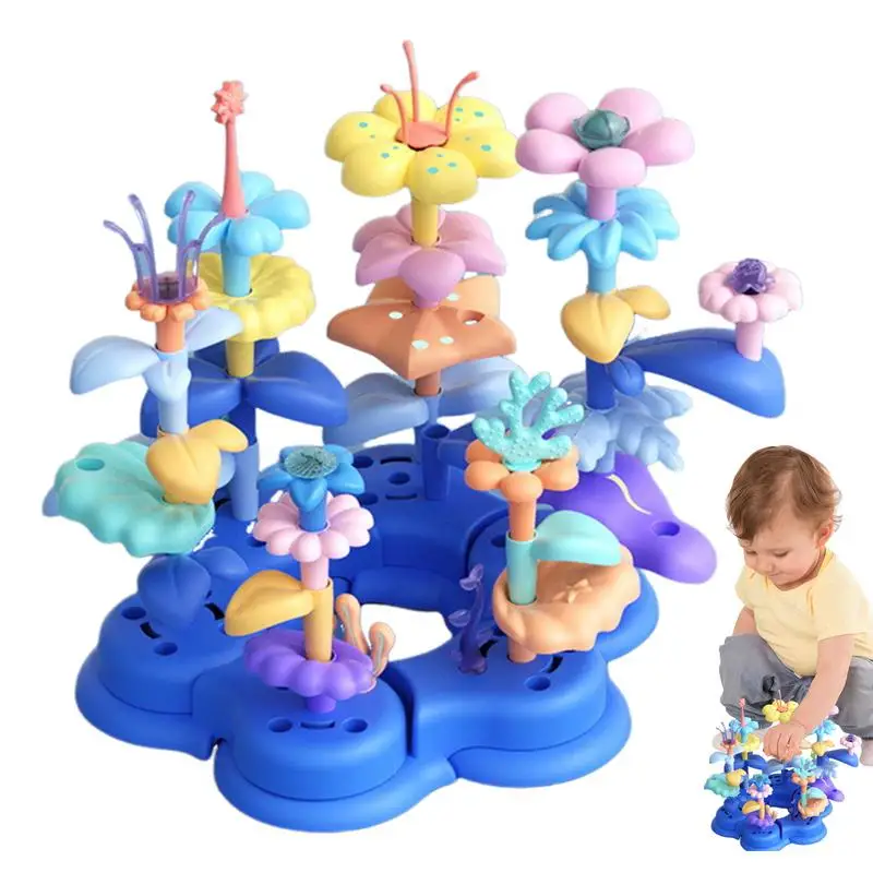 Sea Underwater World Coral Toy Sea Garden Blocks Educational Brain Development Building Stacking Toys 41X For Kindergarten Kids