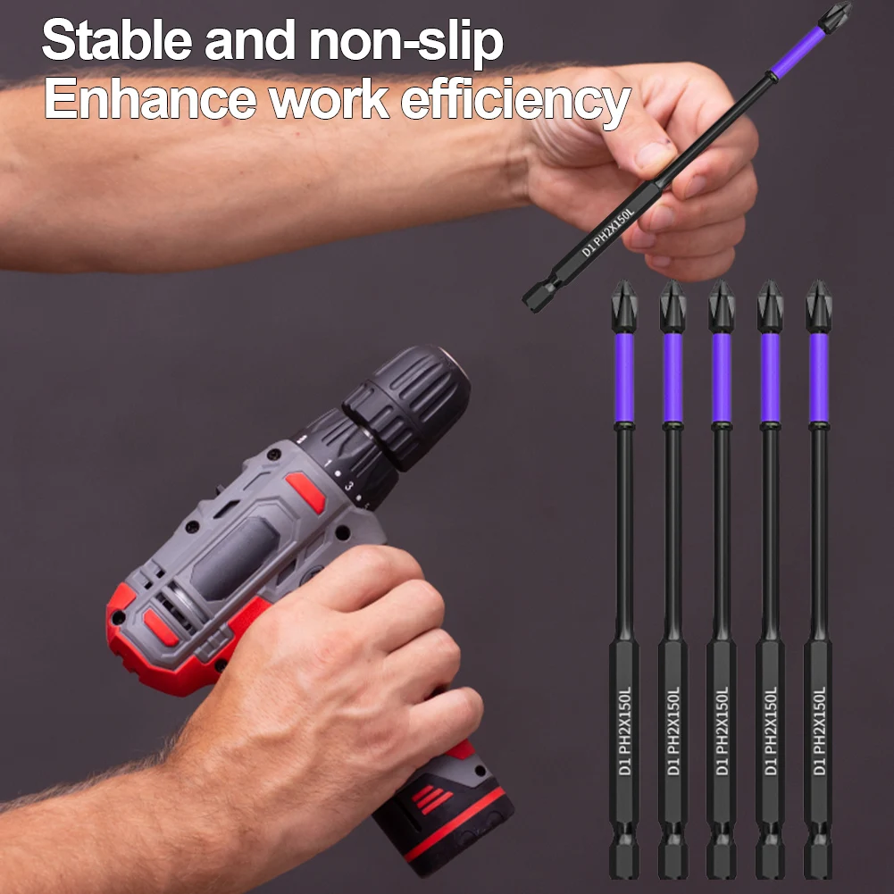 

Магнитная электрическая дрель с регулируемой длиной, металлическая пакетная головка высокой твердости D1, набор ударных отверток для электрической дрели/отвертки