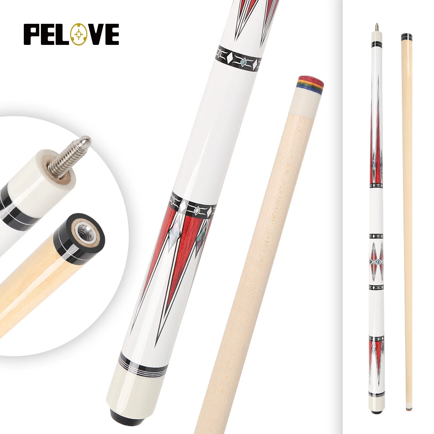 Customized High Quality Billiard Cue Stick  Maple Shaft Nine Ball   1/2 Split Joint 12.5mm Pool Cue Stick Factory Direct Sales