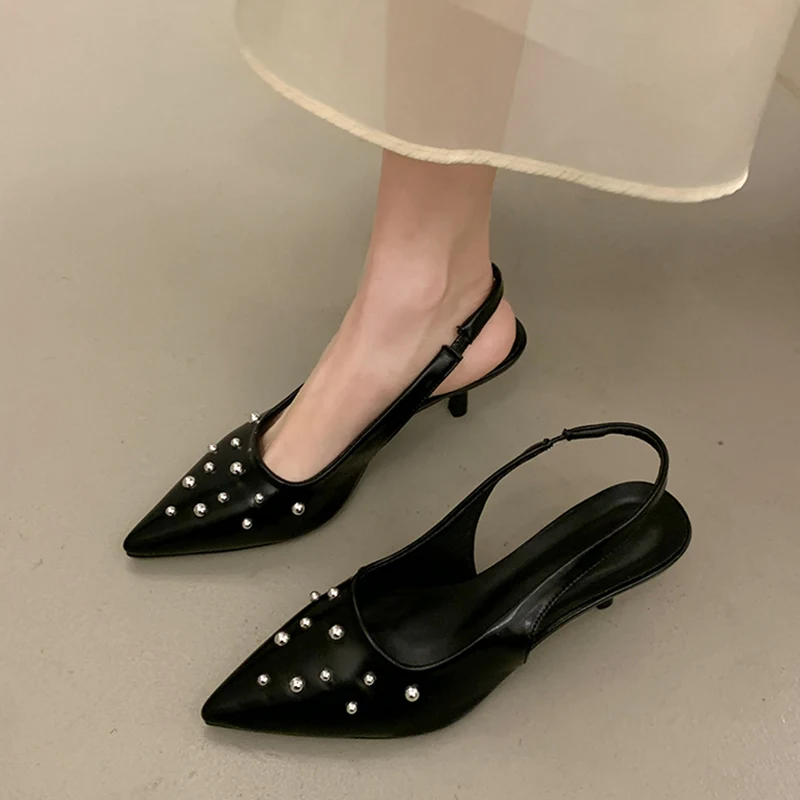 

Туфли на тонком каблуке, сандалии, женские туфли с открытой пяткой и открытой пяткой, 2022, туфли на шпильке в африканском стиле, лето, бежевого цвета, весна, открытые, закрытые, новейшие туфли-лодочки в стиле ретро