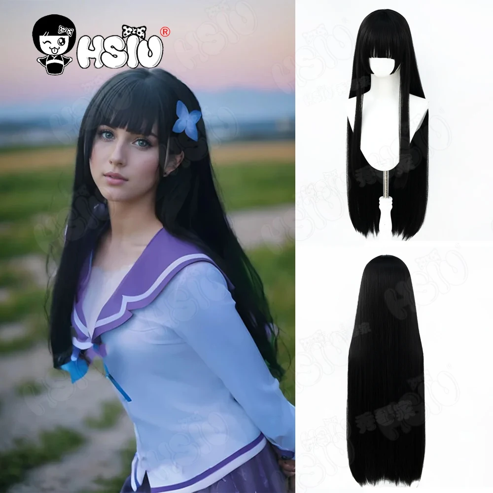 

Sankarea Cospaly Wig Fiber synthetic wig「HSIU」90CM Black long Wig+Wig cap Anime Undying Love Sanka Rea cosplay Wig