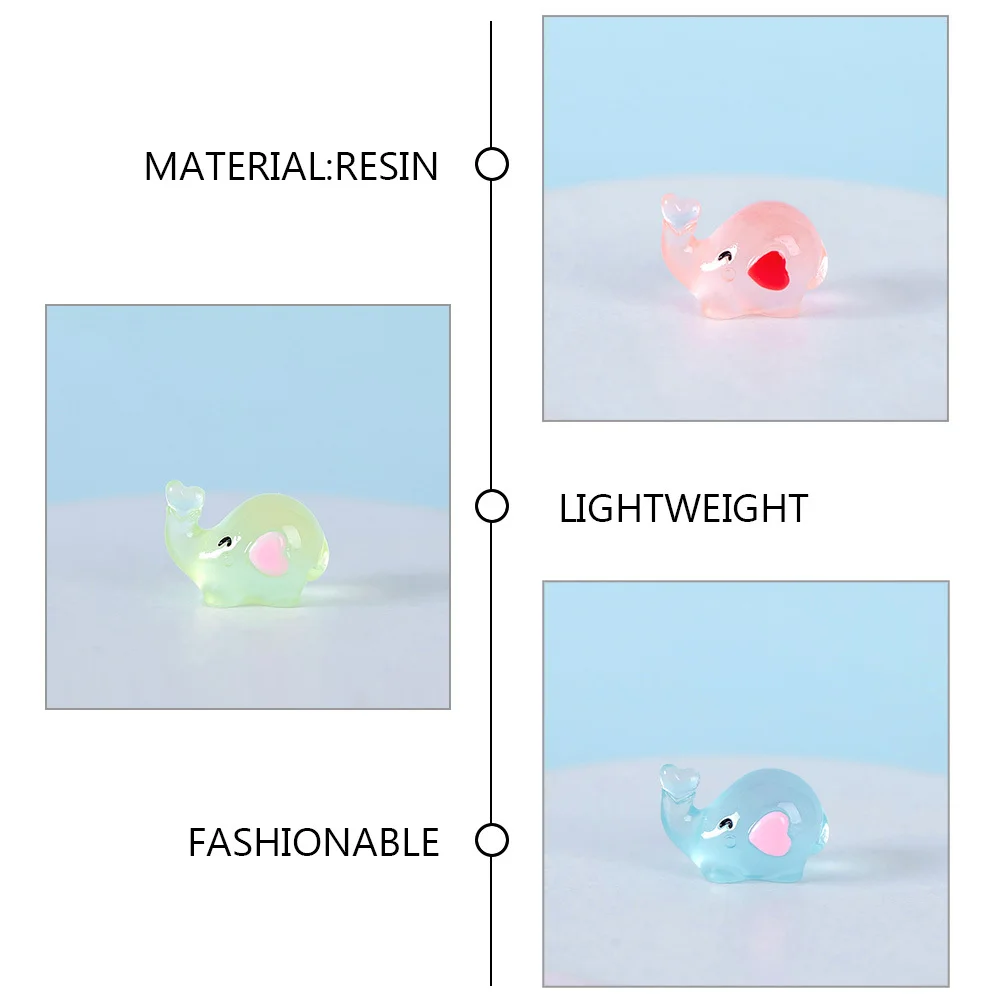 

7Pcs Glow in The Decor Miniature Resin Small Animal Crafts for Garden Car Yard Desktop Landscape Ornament