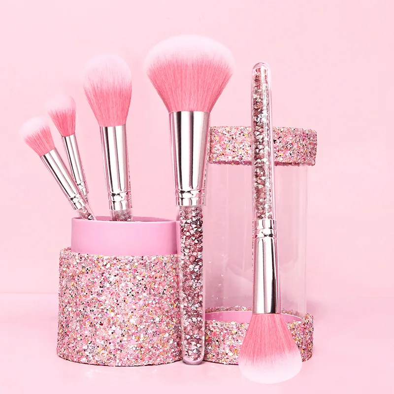 

Good-looking Shiny Thin and Glittering5Makeup Brush Set Portable Makeup Brush Beginner General-Purpose