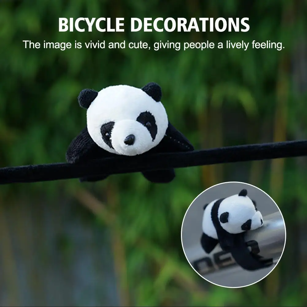 1pcs Cute Panda Plush Pendant Bicycle Decoration Panda Dolls Adult Child Outdoor Motorcycle Bicycle Riding Accessories