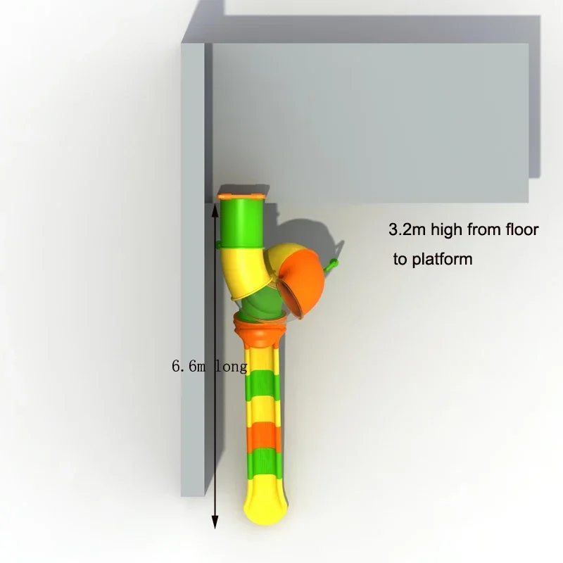 3.2m de alta torre longa slide jogo emocionante grande slide aberto para interior ao ar livre balde deslizante personalizado ao ar livre