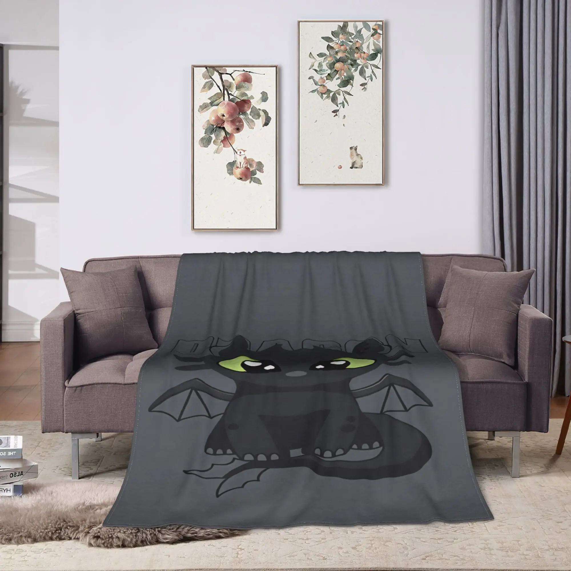 H-How To TT-rain Your Dragon Blanket Quality Warm  Throw Blanket Winter Decorative Home Decor Funny Bedspread