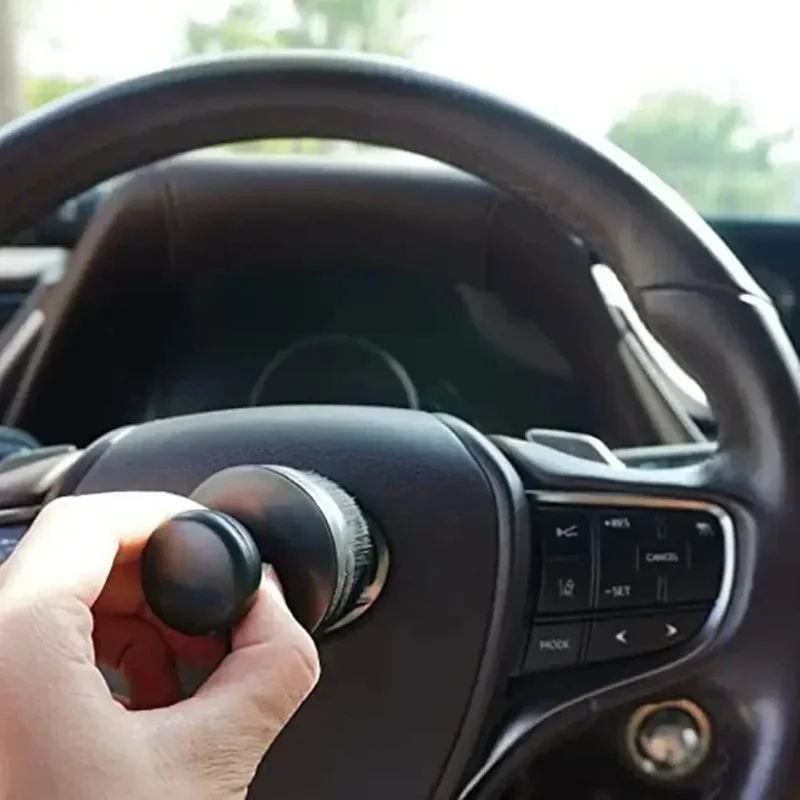 فرشاة تنظيف إطارات السيارة المعدنية، مزيل الغبار، فرشاة تفاصيل السيارات المحمولة مع غطاء شعيرات ناعمة عالية الكثافة لملحقات السيارة