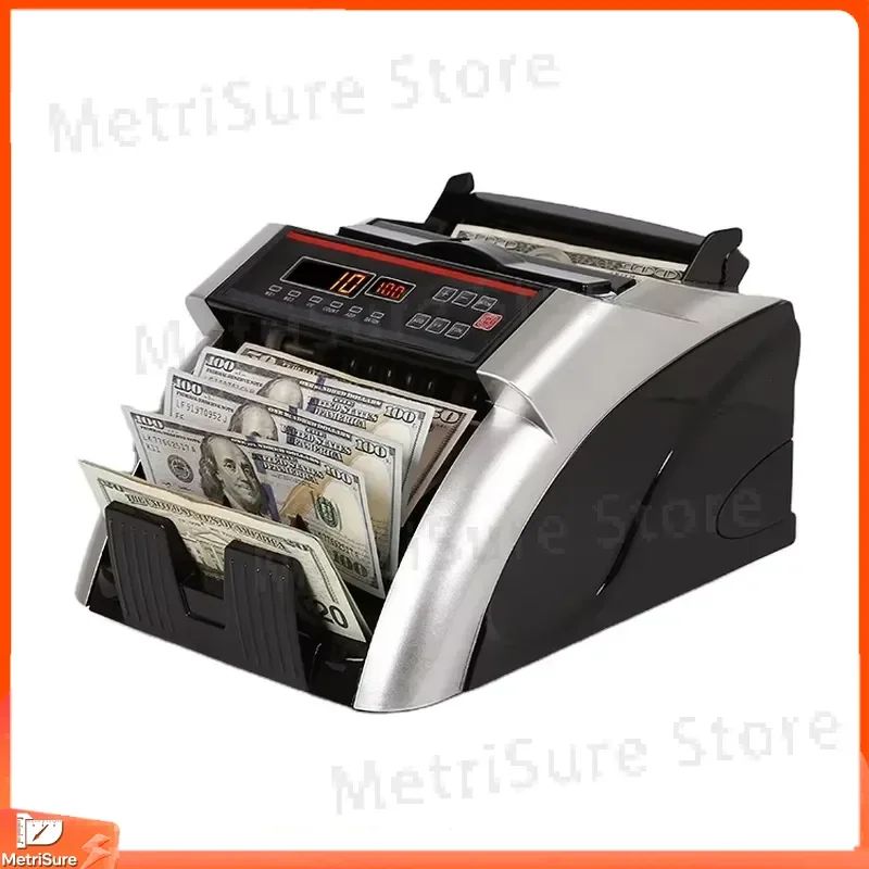 Automatic Banknote Counter Multi Currency Bill Counter Cash Sorting for USD EUR GBP JPY CAD AUD Silver Black
