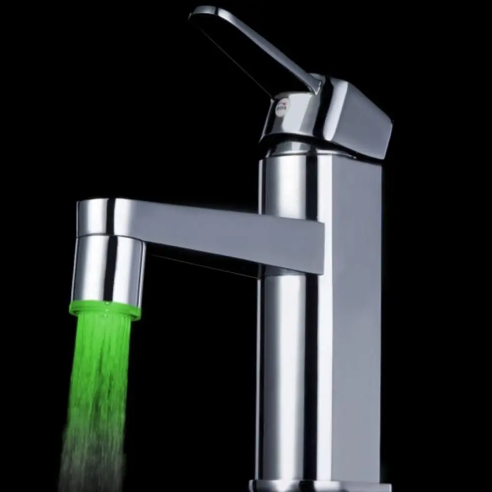 

Tap Control Shower Kitchen Blue Red Green Glow Temperature Sensor Led Light Water Faucet