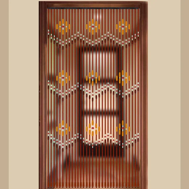 Handmade Wooden Blinds 90x220cm 31 Line Wooden Bead Curtains Fly Screen Gate Divider Sheer For Hallway Living Room Door Window