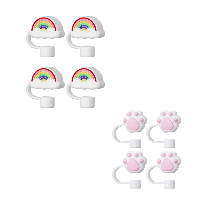 Lot de 4 pailles en silicone réutilisables de 40 oz, accessoire pour boire, 0.4 pouces