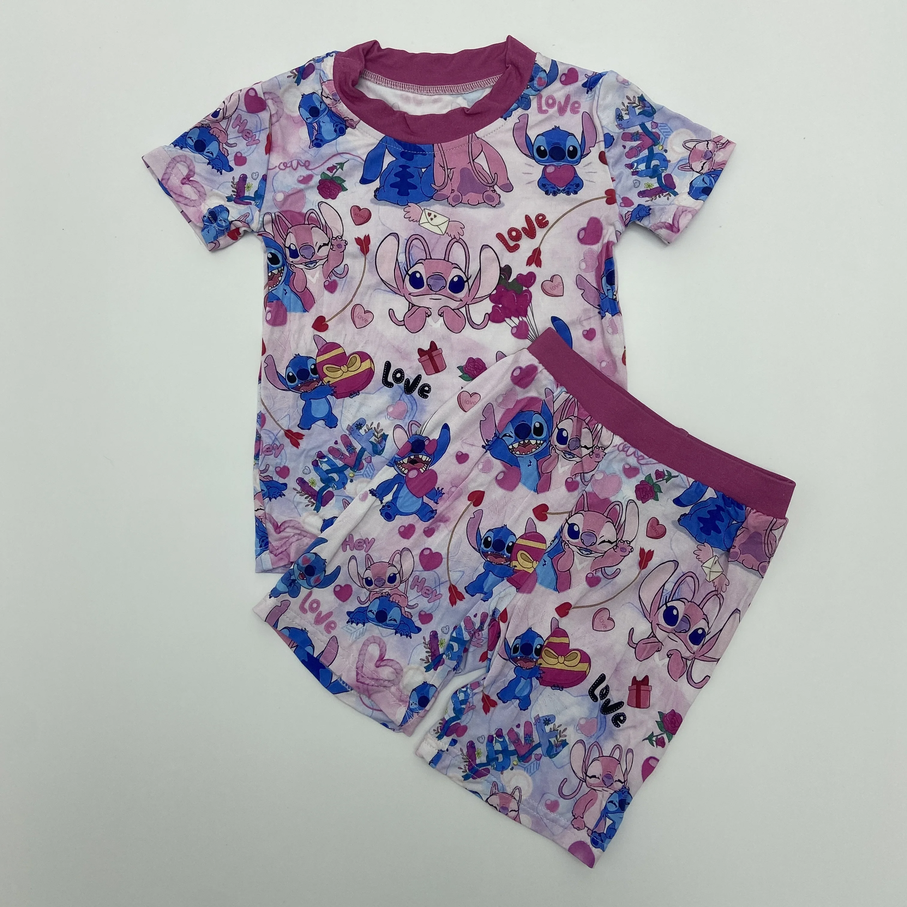 12-18M Mummy And Me Matching Adult Purple Short-sleeved Shorts Pajama Set Wholesale Boutique Children Clothes