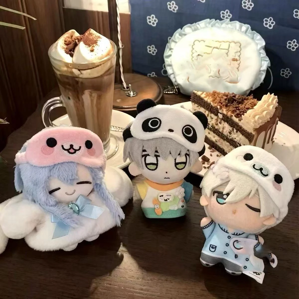 Kawaii Cartoon Animal Red Panda Ins 10cm Doll with Eye Mask Doll Clothes Plush Cotton Doll Costume Accessory Prop Cute Gift 2026
