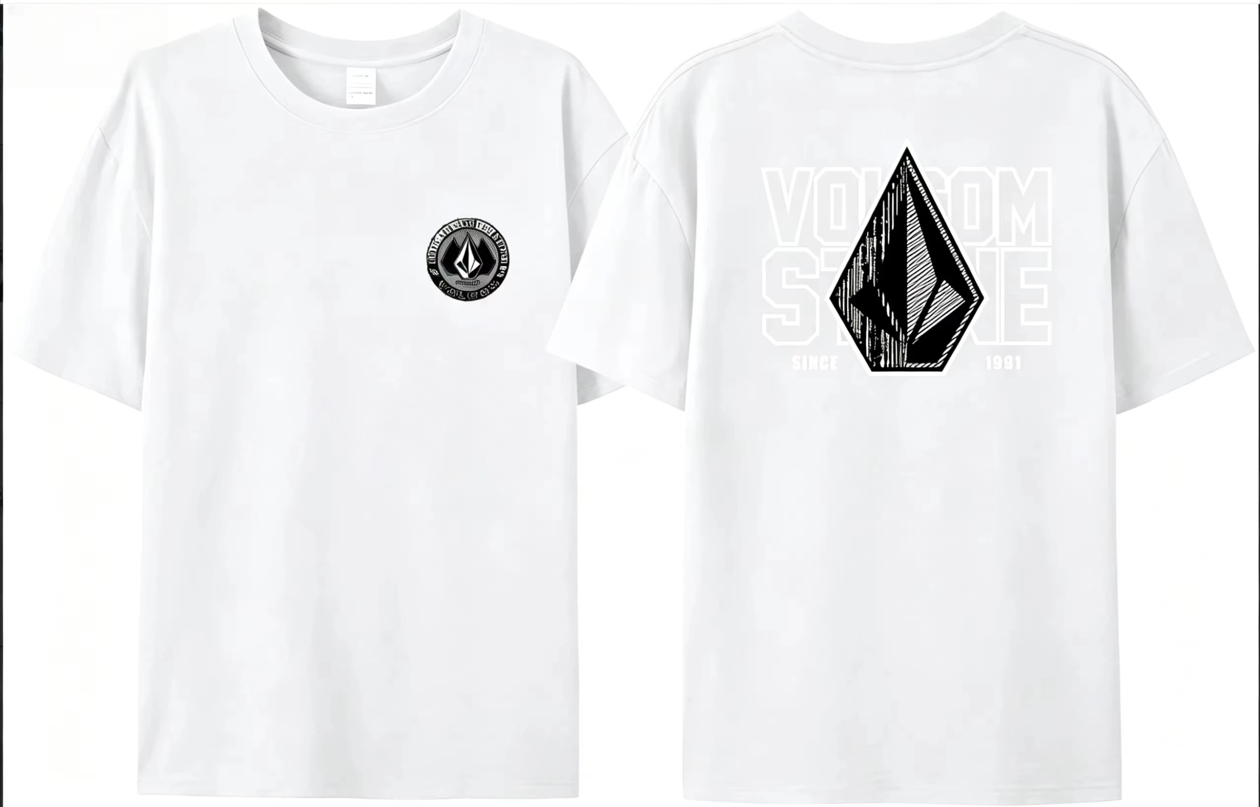 2026 Summer Volcom Obsidian T-shirt Woman Man Clothes Cotton Short Sleeve Tops Summer Tees Fashion High Quality