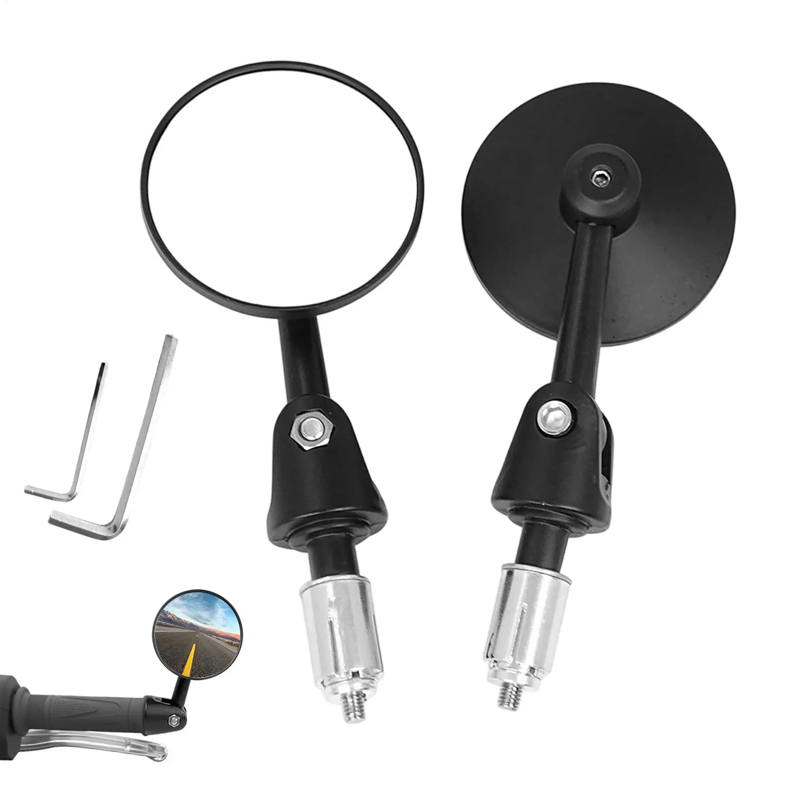 Motorcycle Mirrors 1 Pair Aluminum Alloy Side Round Mount Universal Motorcycle Mirrors For Daily Commuting Transportation