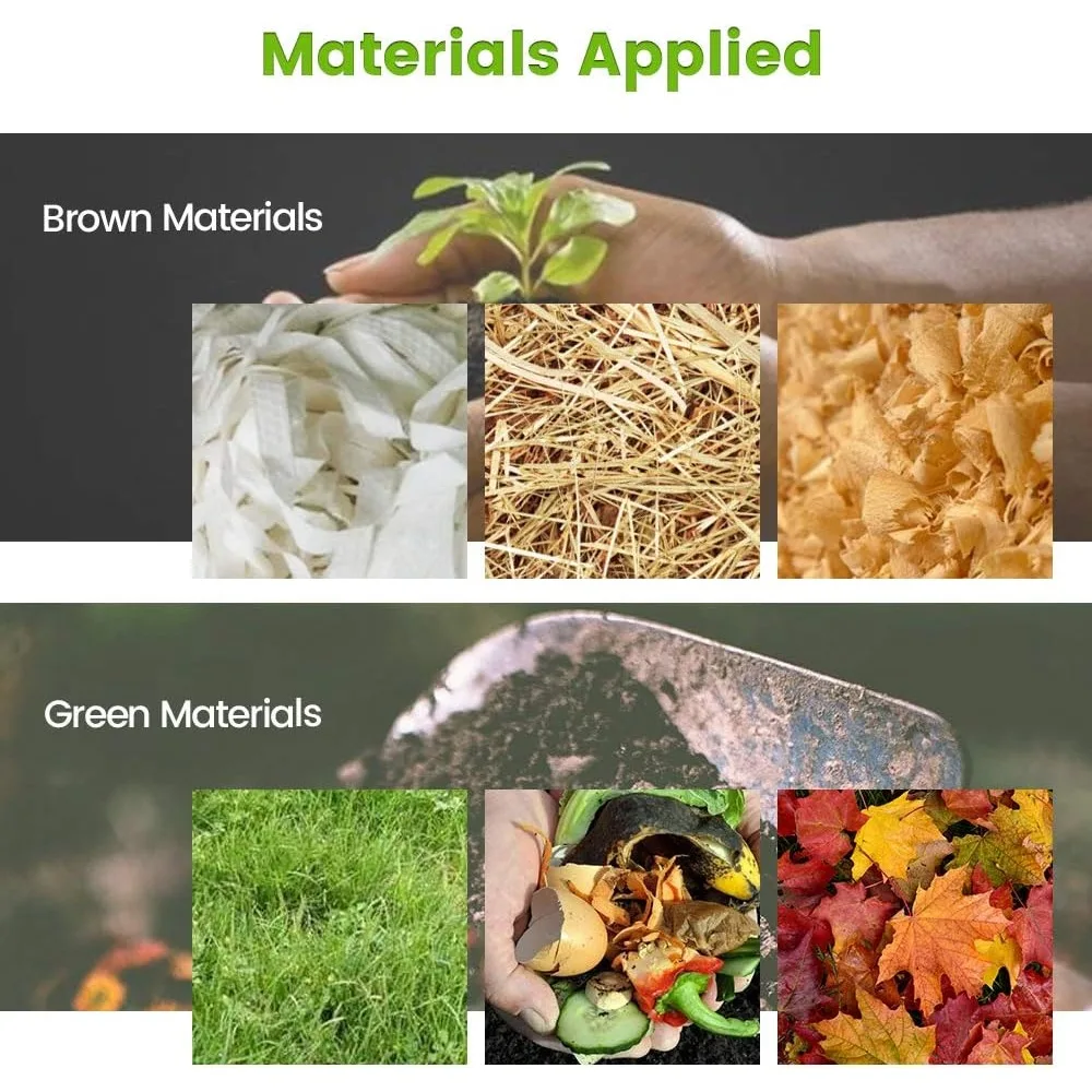 سلة سماد خالية من مادة BPA سعة 80 جالونًا، سهلة التجميع، سعة كبيرة لإنشاء التربة السريعة (أسود) #5