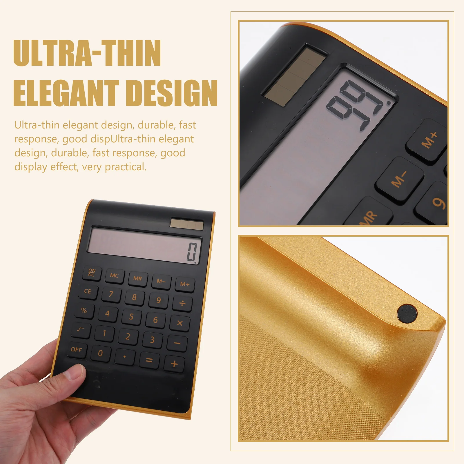

Portable Solar Calculator Household Desktop Basic 10-Digit Display Compact Lightweight Professional Desk Calculator Office